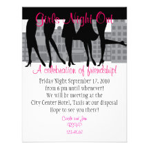 Noche de los chicas hacia fuera invitaciones personales 