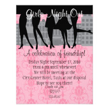 Noche de los chicas hacia fuera invitación personalizada
