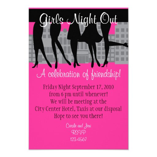 Noche de los chicas hacia fuera invitaciones personales 