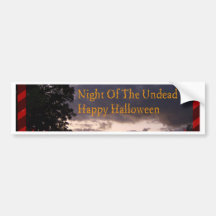 Noche de los Undead Halloween Etiqueta De Parachoque