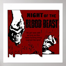Noche del anuncio retro del cartel de película de  posters