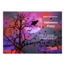 Noche del cuervo del fiesta de Halloween Comunicados Personalizados