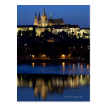 Noche en Praga, República Checa Tarjeta Postal