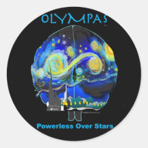 Noche estrellada de Olympas Pegatina Redonda