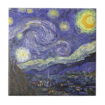 Noche estrellada de Van Gogh, impresionismo del po Azulejos Cerámicos