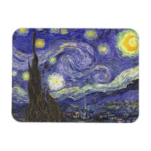 Noche estrellada de Van Gogh, impresionismo del po Imán Rectangular