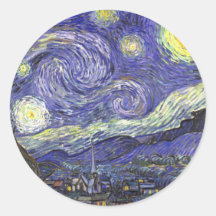 Noche estrellada de Van Gogh, impresionismo del po Pegatina