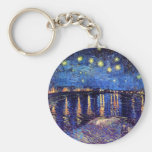 Noche estrellada de Van Gogh sobre el llavero de R