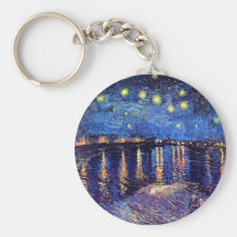 Noche estrellada de Van Gogh sobre el llavero de R