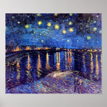 Noche estrellada de Van Gogh sobre el poster de Rh