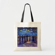 Noche estrellada de Van Gogh sobre la bolsa de asa