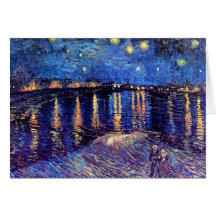 Noche estrellada de Van Gogh sobre la tarjeta de f
