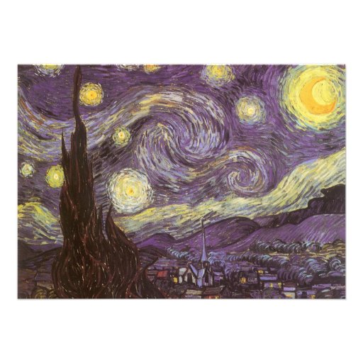 Noche estrellada de Vincent van Gogh Invitacion Personalizada