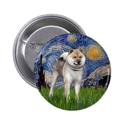 Noche estrellada - Shiba Inu Pins