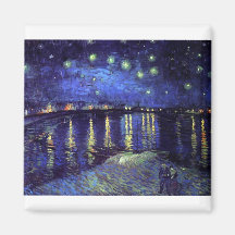 noche estrellada sobre el rhone 1890 iman de nevera