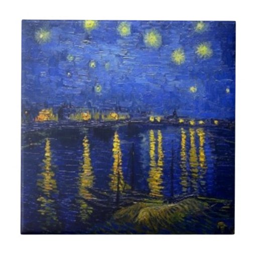 Noche estrellada sobre el Rhone de Vincent van Gog Teja