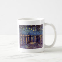 Noche estrellada sobre el Rhone - el Van Gogh Taza De Café