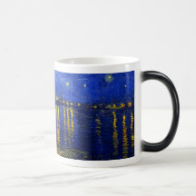 Noche estrellada sobre el Rhone Tazas