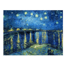 Noche estrellada sobre el Rhone Vincent van Gogh Postal