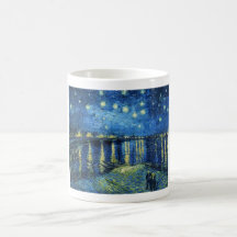 Noche estrellada sobre el Rhone Vincent van Gogh Tazas