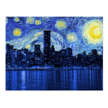 Noche estrellada sobre New York City Tarjetas Postales