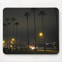 Noche La Jolla de las playas de las palmeras Alfombrillas De Ratones