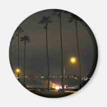 Noche La Jolla de las playas de las palmeras Imán De Frigorifico