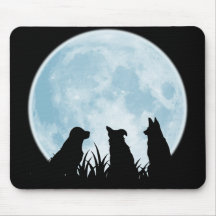 Noche Mousepad de tres perros Tapete De Ratones