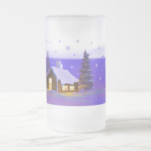 Noche silenciosa. Taza del regalo del navidad