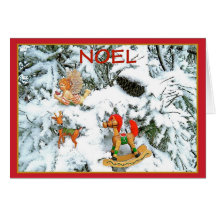 Noel, tarjeta de Navidad, ornamentos antiguos del 