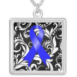 Noir floral de Deco de la cinta del cáncer de colo Joyerías