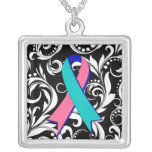 Noir floral de Deco de la cinta del cáncer de tiro Joyeria