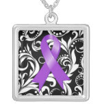 Noir floral de Deco de la cinta del Fibromyalgia Joyería