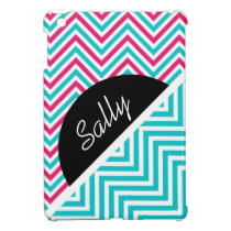 Nombre azul rosado moderno del galón fundas ipad mini