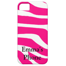 Nombre con monograma de la cebra iPhone 5 cárcasa