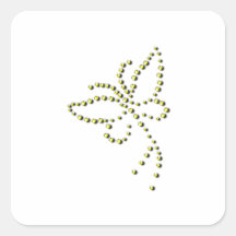 Nombre de la mariposa del diamante de la chispa de calcomanías cuadradases
