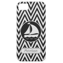 Nombre del barco de vela de la mirada de la tela c iPhone 5 cobertura