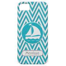 Nombre del barco de vela de la mirada de la tela c iPhone 5 carcasa
