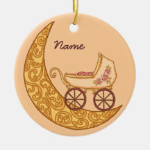 Nombre del bebé de la luna adornos de navidad