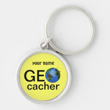 Nombre del personalizado de Geocaching de la tierr Llavero