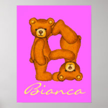 Nombre inicial de Letter~Custom del alfabeto del o Posters