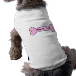 Nombre personalizado hueso de lujo del rosa del ch camisa de mascota