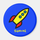 Nombre personalizado - nave de Rocket del dibujo a Imán