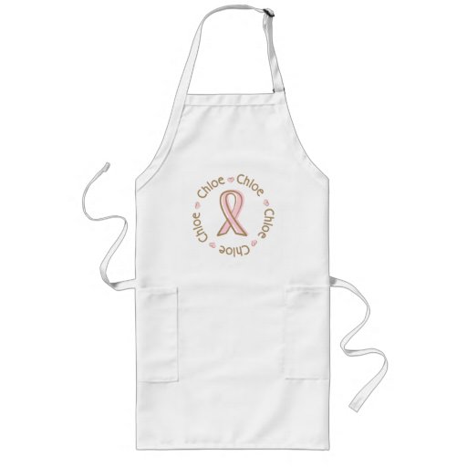 Nombre rosado Chloe del cáncer de pecho de la cint Delantal