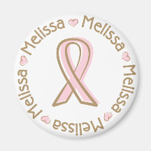 Nombre rosado Melissa del cáncer de pecho de la ci Iman De Nevera
