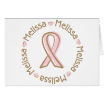 Nombre rosado Melissa del cáncer de pecho de la ci Tarjetón