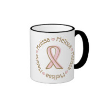 Nombre rosado Melissa del cáncer de pecho de la ci Taza