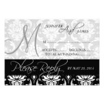 Nombres del monograma del damasco del negro de la  invitaciones personales 