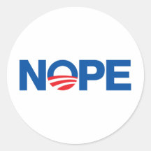 Nope Obama Pegatinas Redondas
