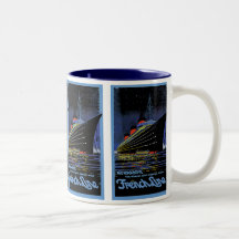 Normandie en la noche tazas